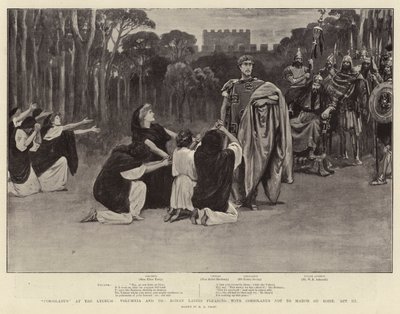 Coriolanus at the Lyceum, Volumnia and the Roman Ladies Pleading with Coriolanus Not to March on Rome, Act III by Henry Marriott Paget